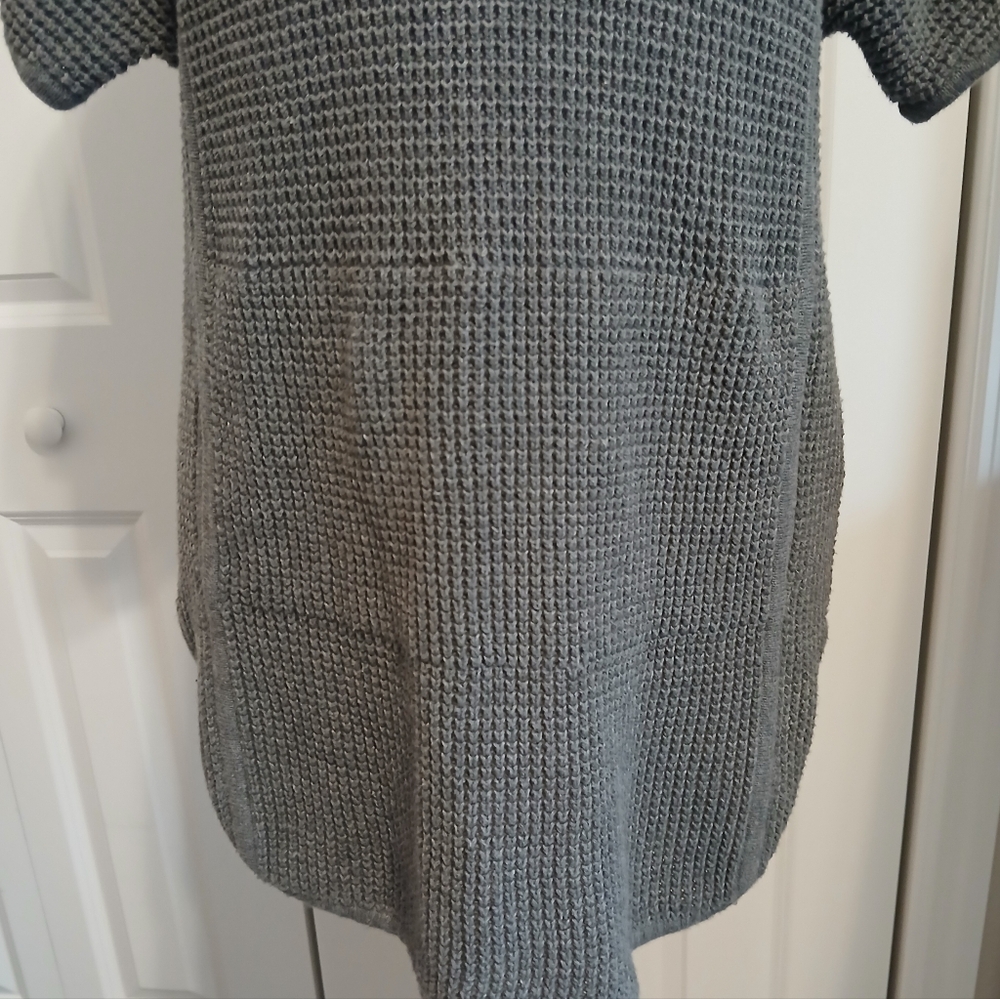 AMAZING LIKE NEW Ladies UGG Waffle Knit Tunic Hi Lo Short Sleeve Sweater Large - Picture 5 of 8